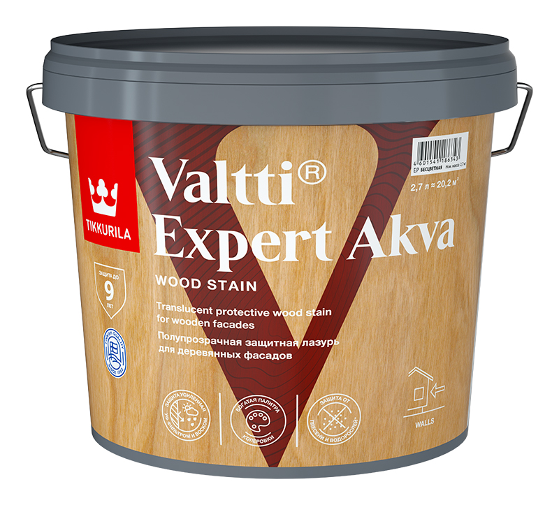 Антисептик Tikkurila Valtti Expert Akva бесцветный 2.7л база EP
