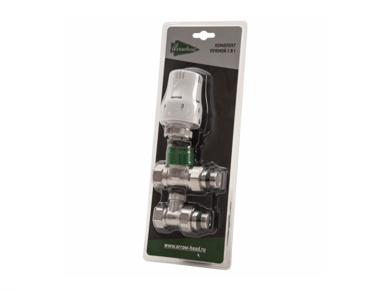 Arrowhead Radiator Комплект радиаторной арматуры Arrowhead прямой 1/2 (термоголовка ...