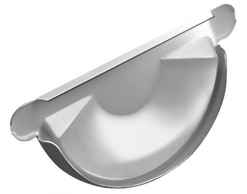 Заглушка желоба металлическая Гранд Лайн D125 мм белая