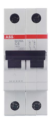 Автоматический выключатель ABB SH202L 4,5кА 2-полюсный 06А(С06) 2CDS242001R0064