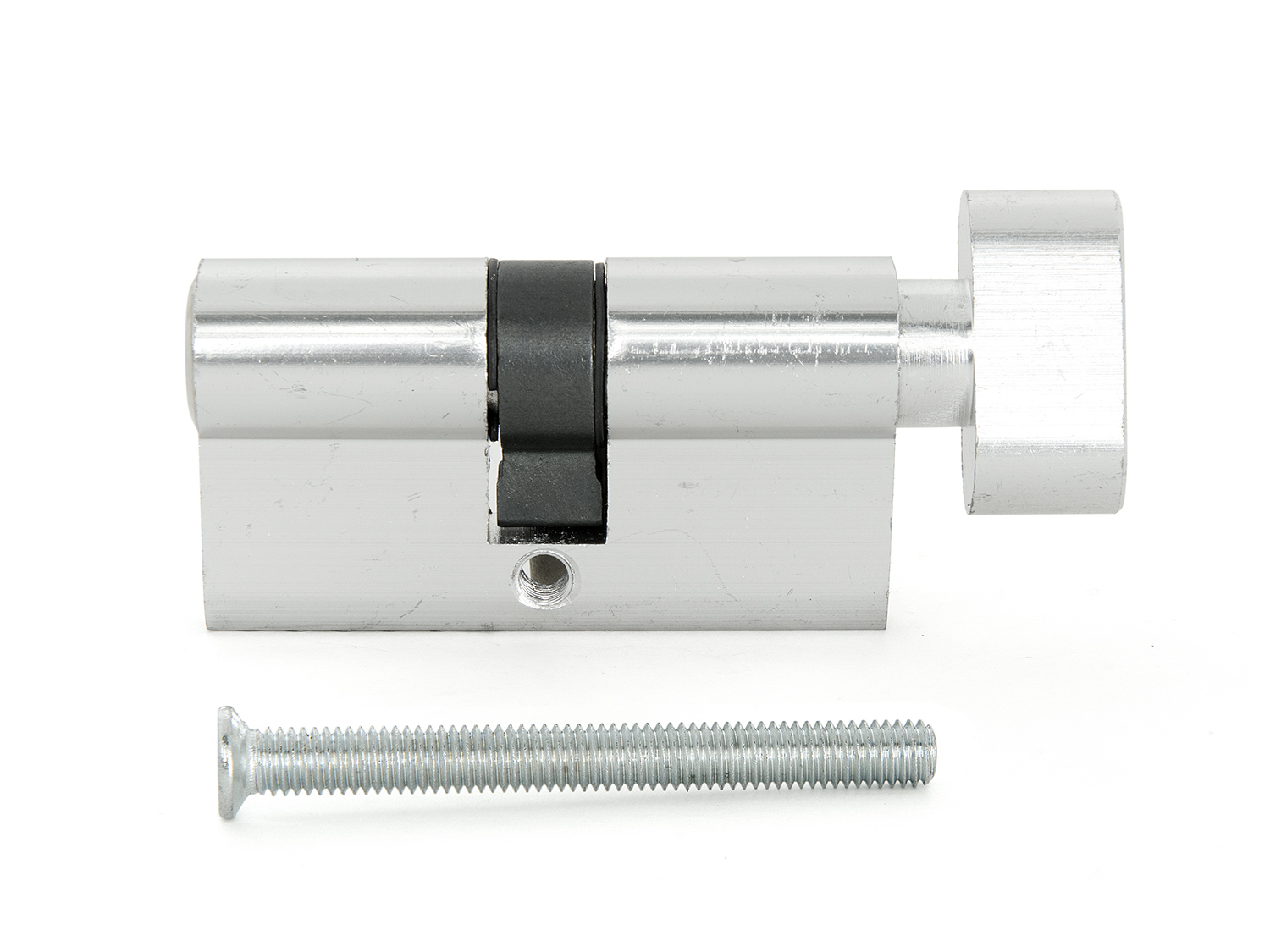 Цилиндр 60 мм (30 мм+30 мм) ключ/завертка хром 