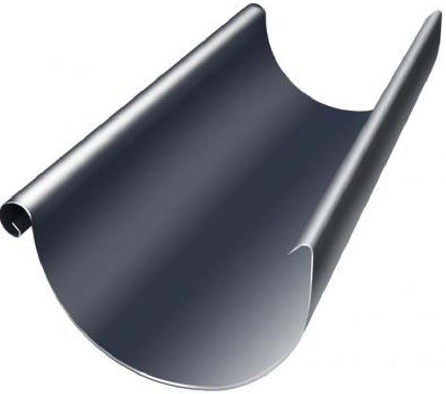 Желоб водосточный металлический Гранд Лайн D125 мм длина 3м темно-серый
