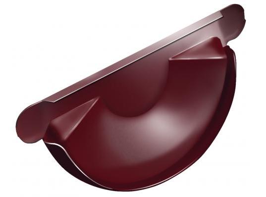 Заглушка желоба металлическая Гранд Лайн D125 мм красное вино
