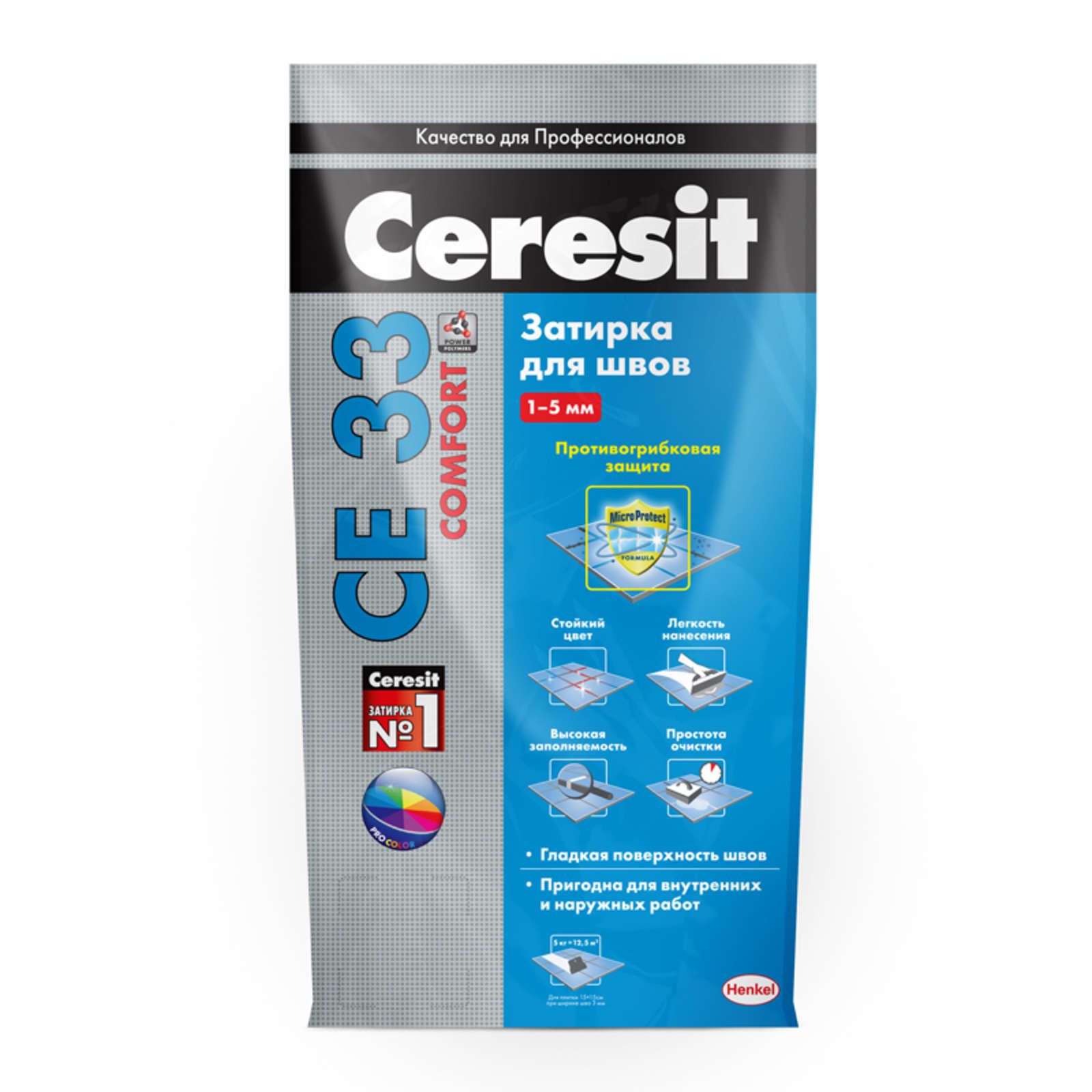 Затирка Ceresit CE 33 Comfort 07 серый 5кг