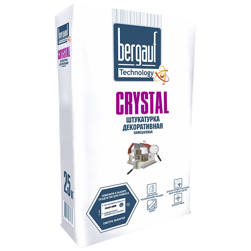 Штукатурка декоративная Bergauf Crystal камешковая 2 мм 25 кг