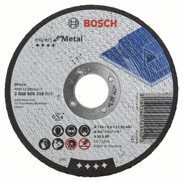 Круг отрезной по металлу Bosch Профи 115 х 22 х 2.5 мм