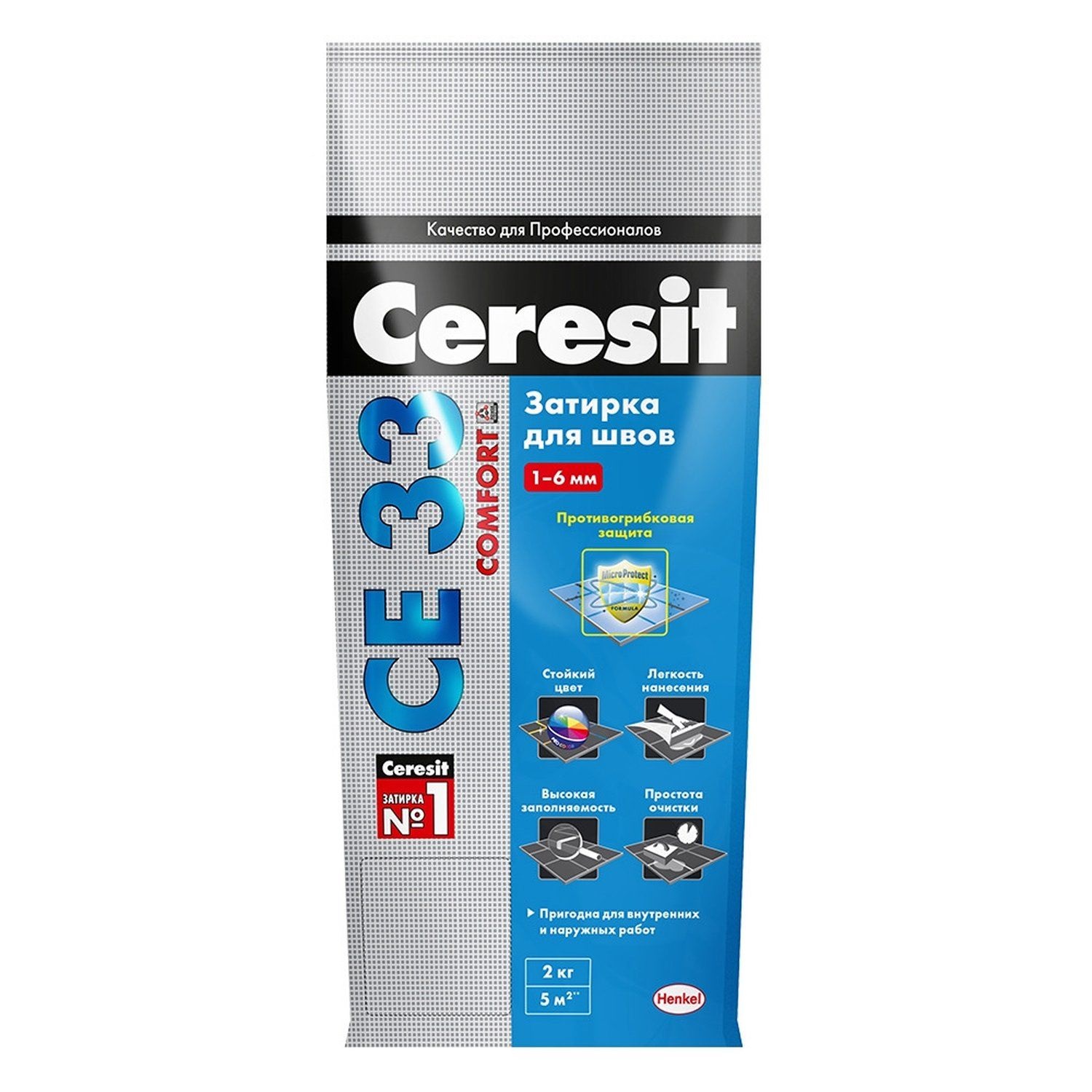 Затирка Ceresit CE 33 Comfort 04 серебристо-серый 2кг