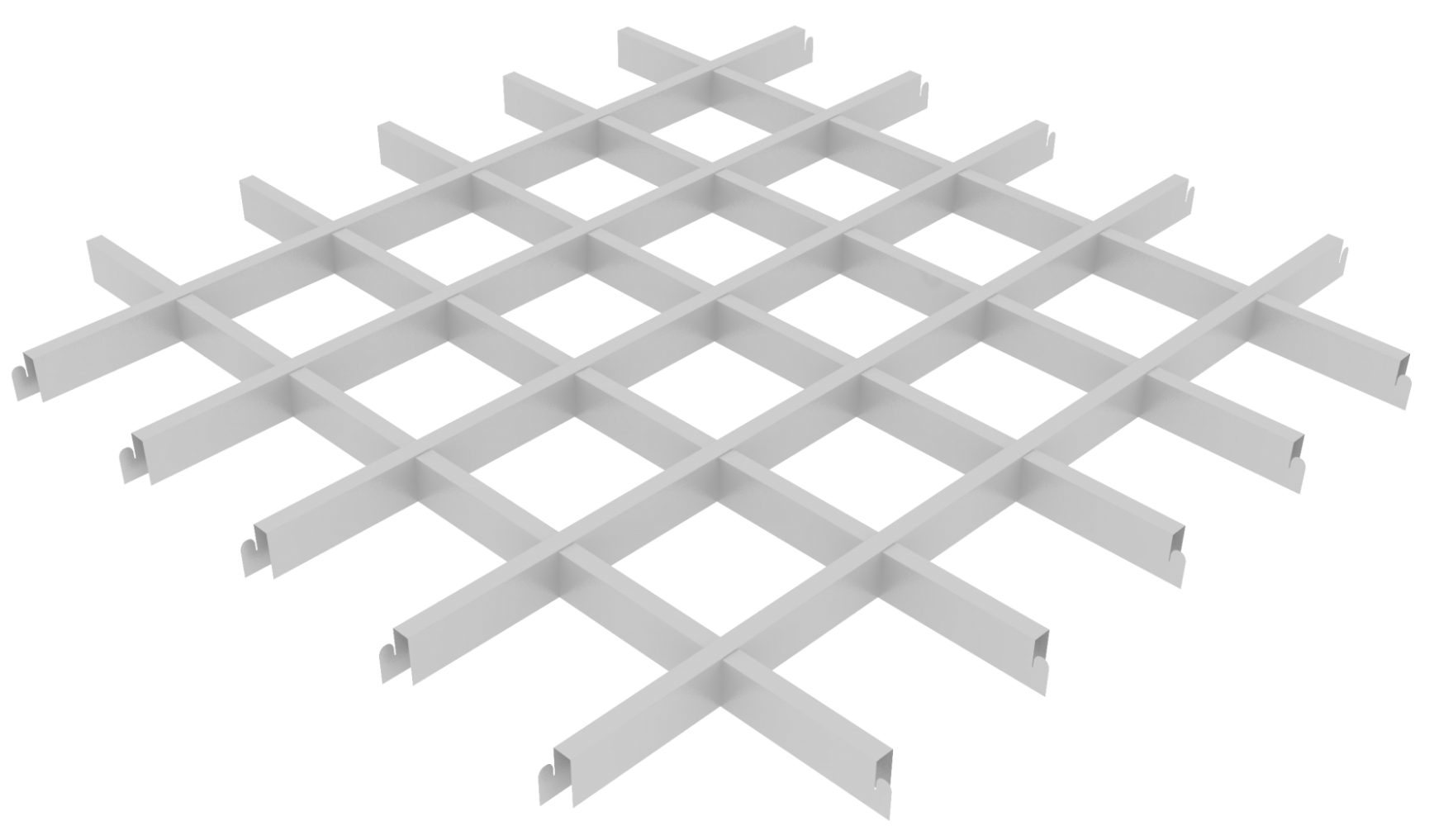 Профиль папа для решетки потолка Грильято 100 х 100 белый длина 0,6м