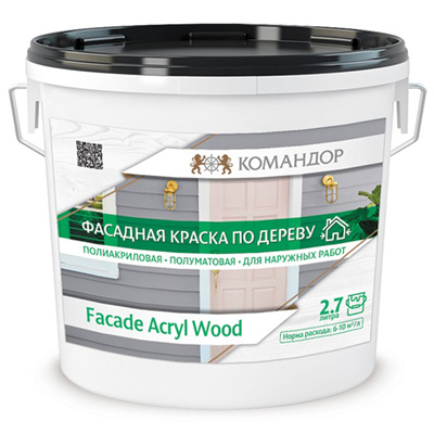 Краска водно-дисперсионная фасадная для дерева Командор Facade Acryl Wood 9л.jpg